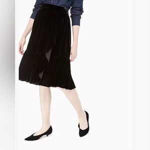 NWT Kate Spade Ruffle Front Velvet Skirt 12